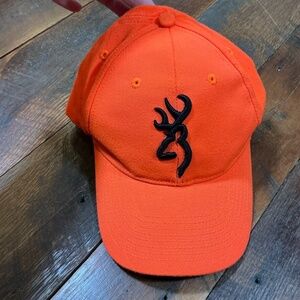 Browning Blaze Orange Hunting Cap with Buckmark Logo – One Size Fits All